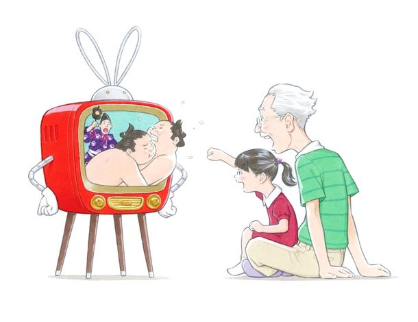 窪之内英策が テレビは面白い と伝えるイラスト描き下ろし 制作秘話も明らかに Happy コミック